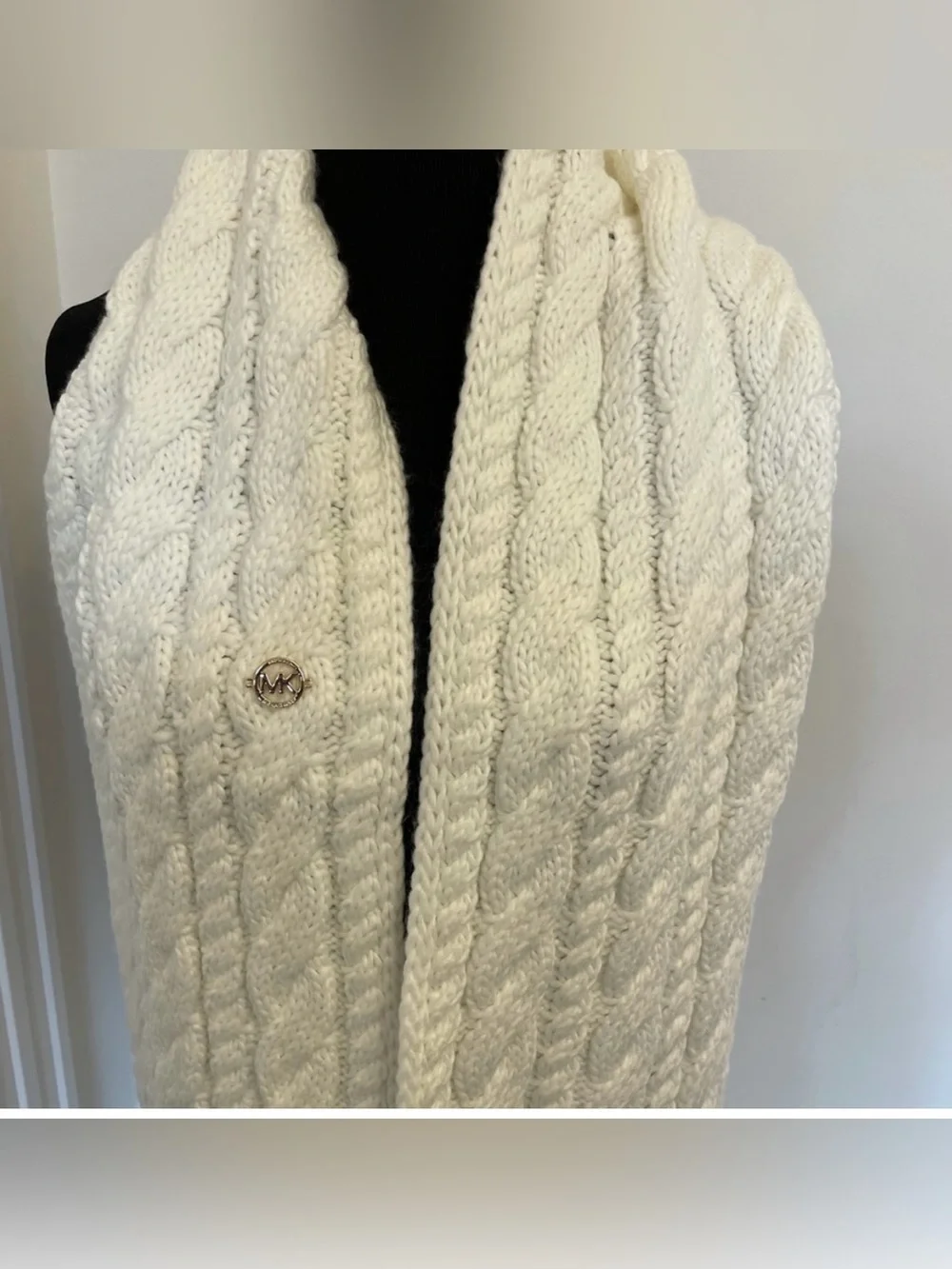 Michael Kors Cream Cable Knit Infinity Scarf